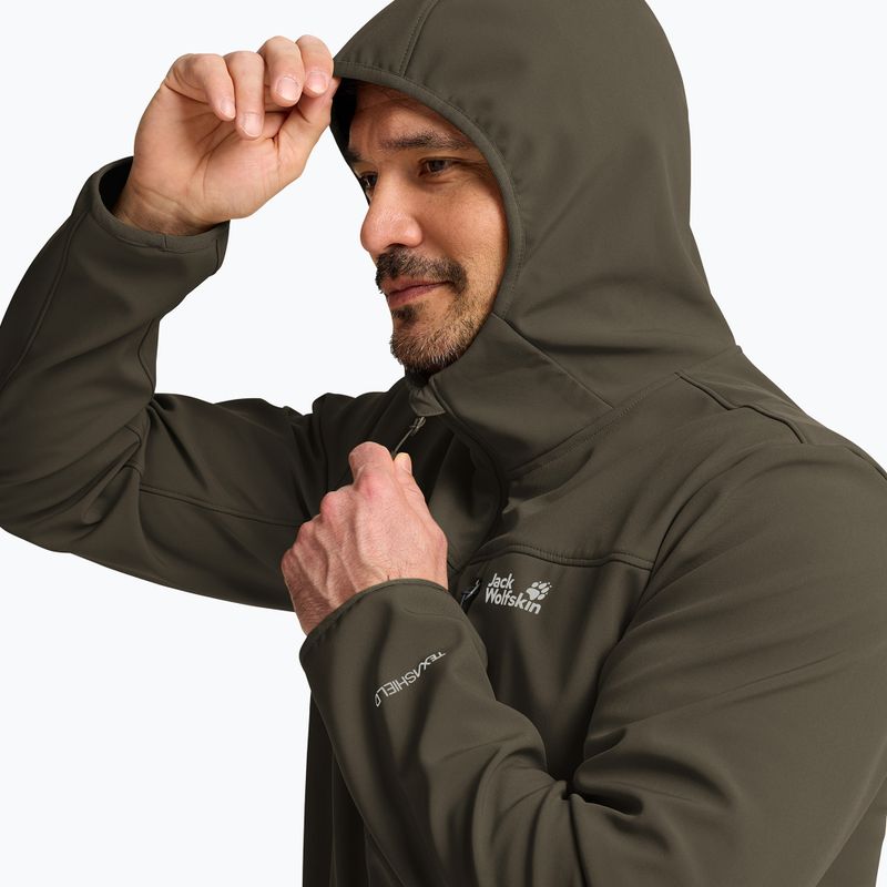Férfi széldzseki Jack Wolfskin Wild Winds Hooded obsidian moss 4