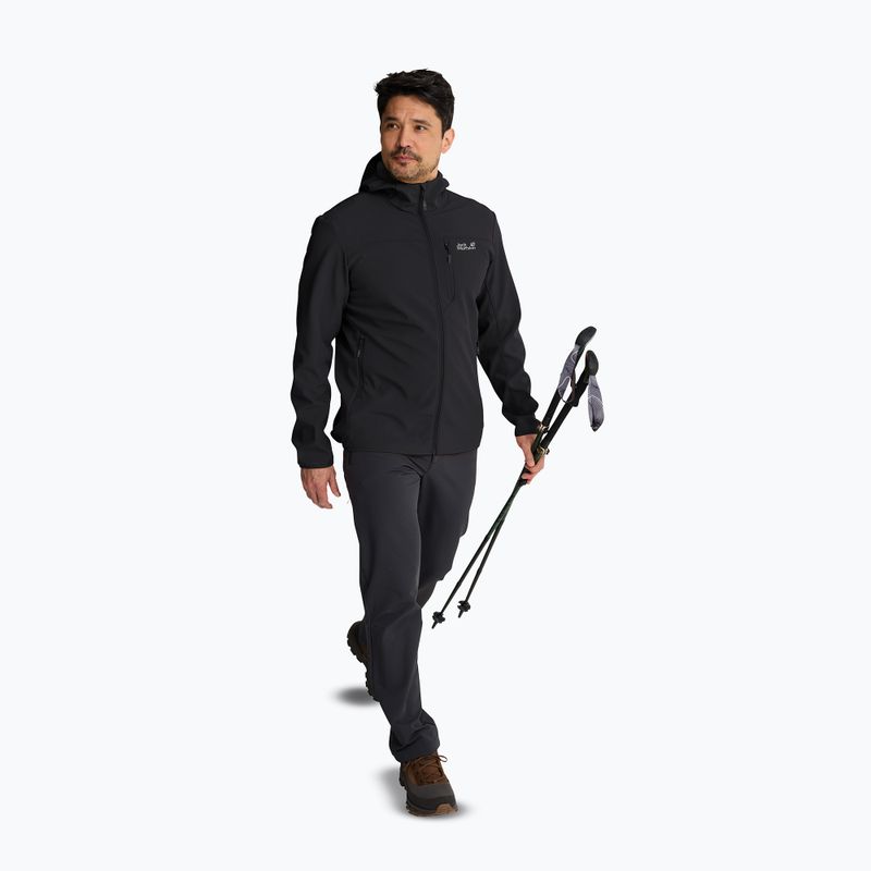 Férfi széldzseki Jack Wolfskin Wild Winds Hooded black 3
