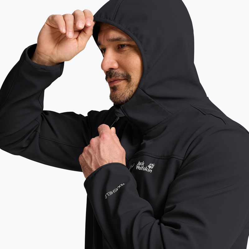 Férfi széldzseki Jack Wolfskin Wild Winds Hooded black 4