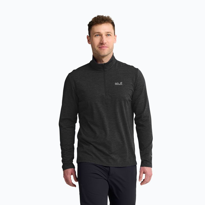 Férfi polár pulóver Jack Wolfskin Trail Half Zip black