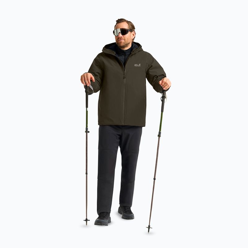Férfi bélelt kabát Jack Wolfskin Wisper Ins obsidian moss 2