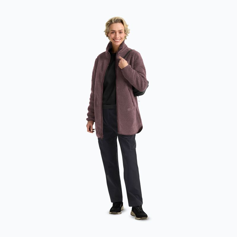 Női polár pulóver Jack Wolfskin High Curl Coat sheer plum 2