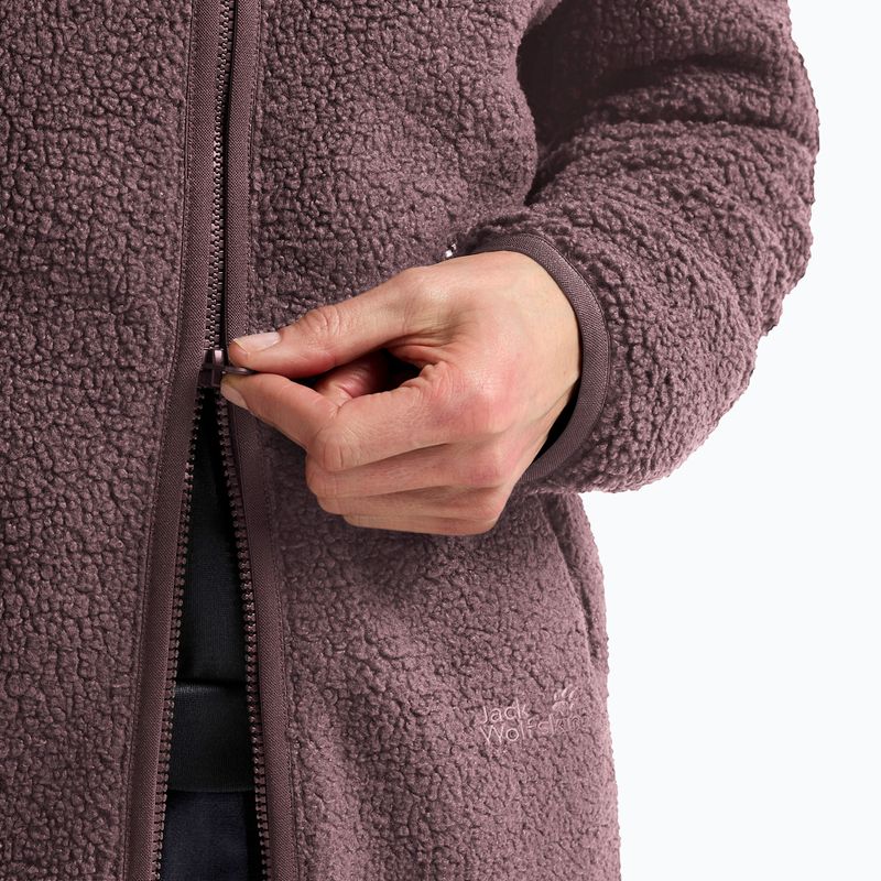 Női polár pulóver Jack Wolfskin High Curl Coat sheer plum 5