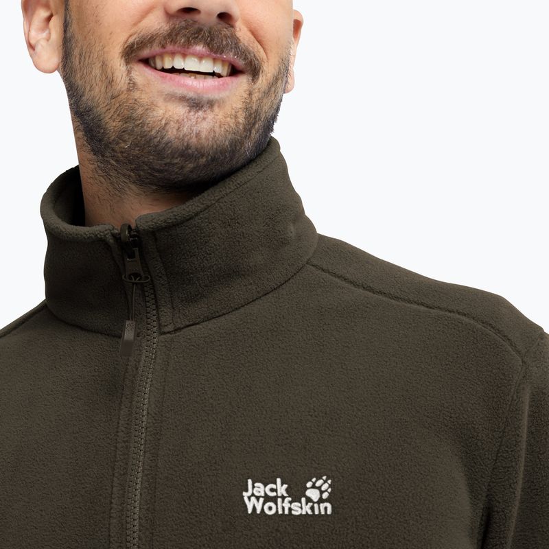 Férfi polár pulóver Jack Wolfskin Taunus 200 Full Zip obsidian moss 4