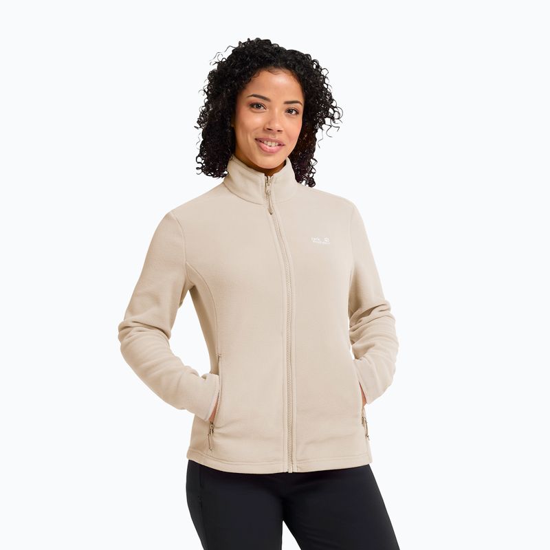 Női polár pulóver Jack Wolfskin Taunus 100 Full Zip oyster