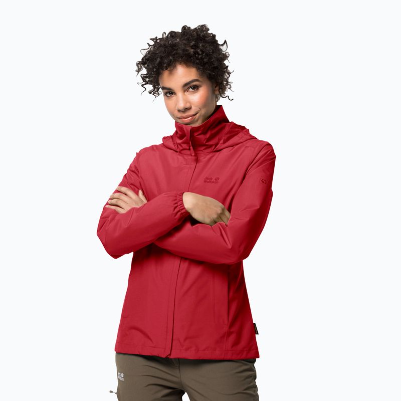 Jack Wolfskin női Stormy Point esőkabát piros 1111201