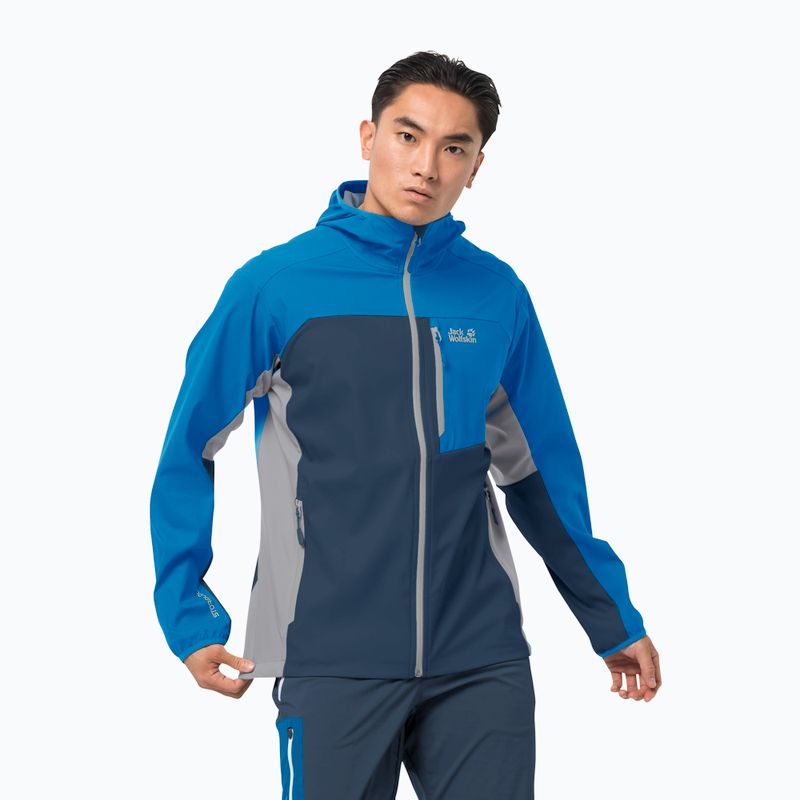 Férfi softshell kabát Jack Wolfskin Eagle Peak II kék 1306911_1361