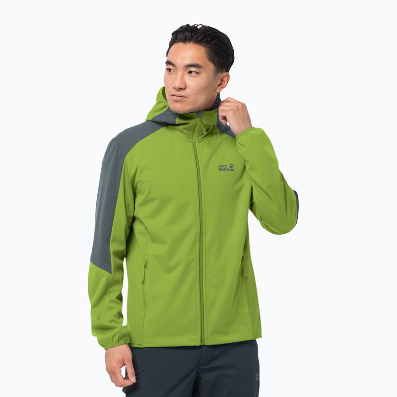 Férfi Jack Wolfskin Go Hike softshell kabát zöld 1306921_4073_002