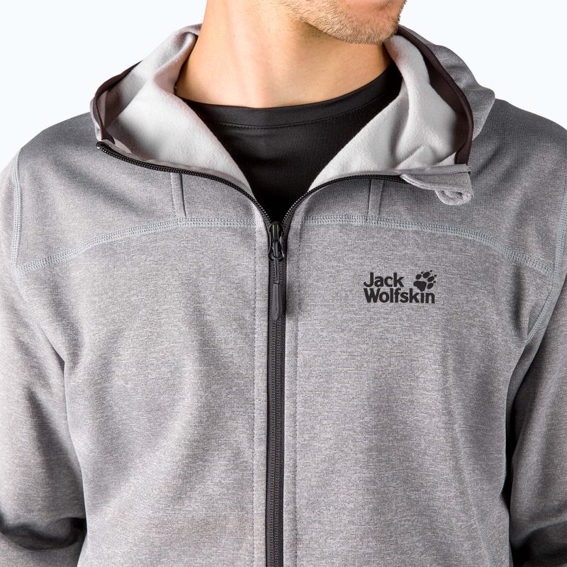 Férfi Jack Wolfskin Horizon Hooded Fleece kabát szürke 1708411_6038_002 4
