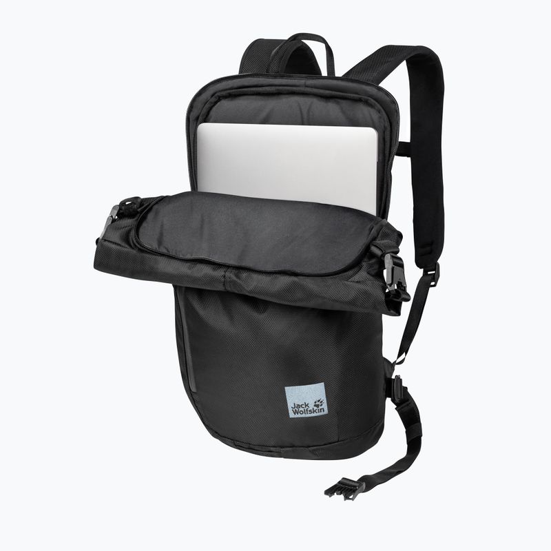 Jack Wolfskin Helsinki Rolltop 18 l ultra fekete nappali hátizsák 4