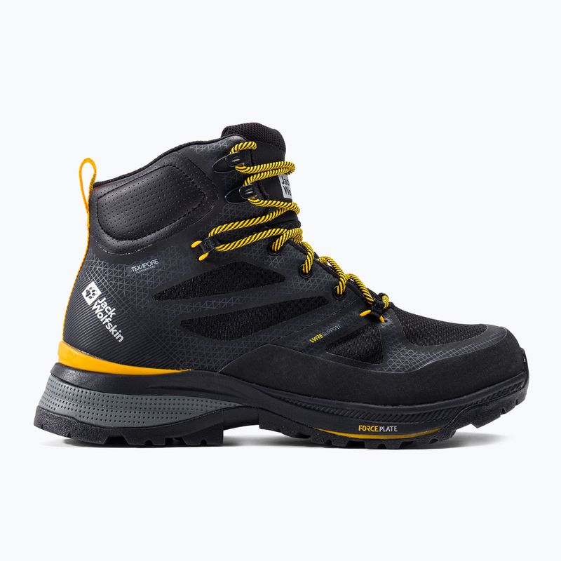 Jack Wolfskin férfi Force Striker Texapore Mid trekking csizma black/burly yellow xt 4038823 2