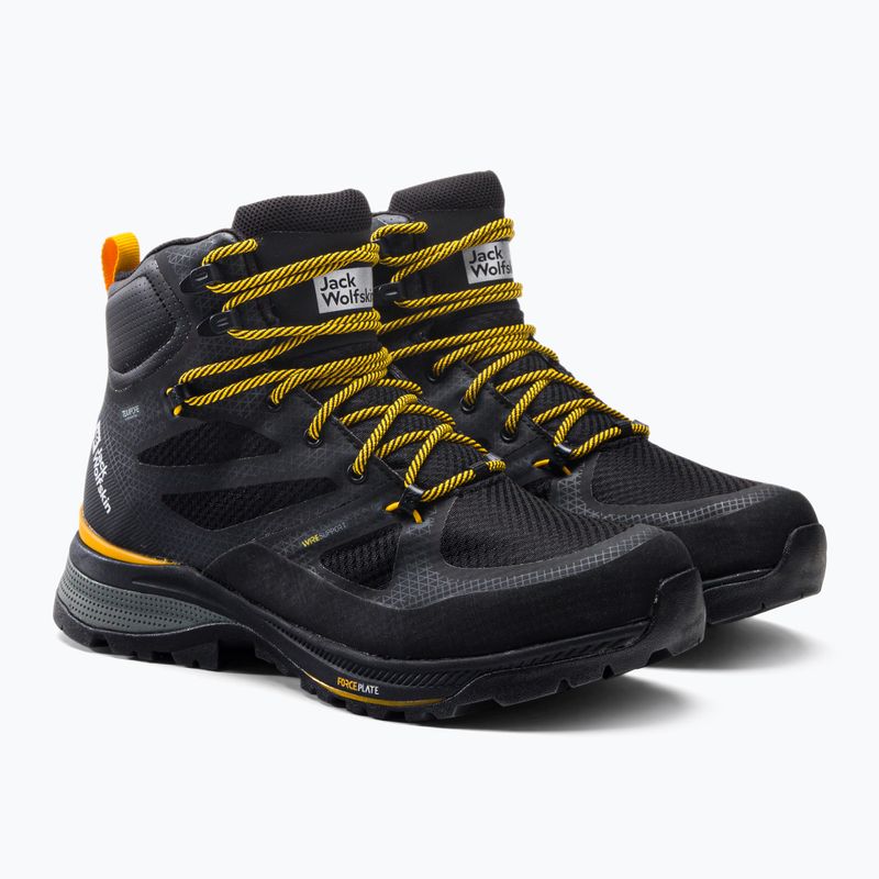 Jack Wolfskin férfi Force Striker Texapore Mid trekking csizma black/burly yellow xt 4038823 5