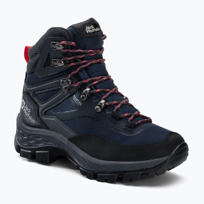 Jack Wolfskin női túrabakancs Rebellion Guide Texapore Mid fekete-kék 4053801