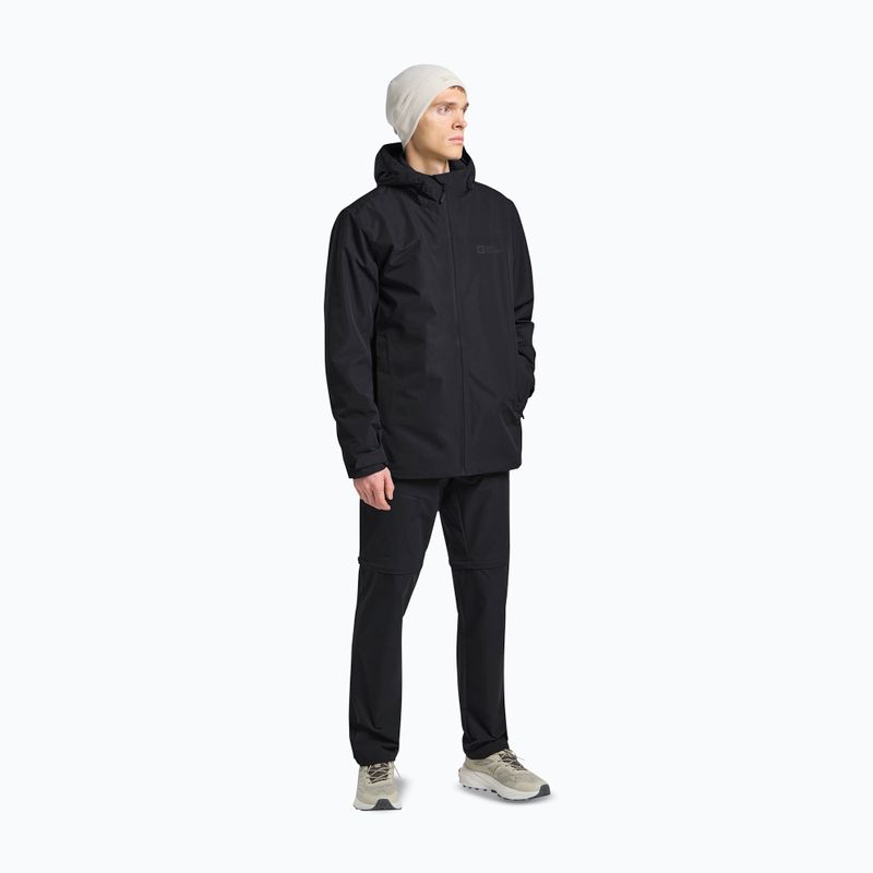Férfi 3 az 1-ben dzseki Jack Wolfskin Taubenberg 3In1 fekete 2