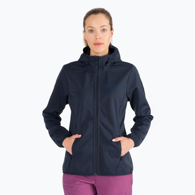 Jack Wolfskin női softshell dzseki Windhain Hoody navy blue 1307481_1010