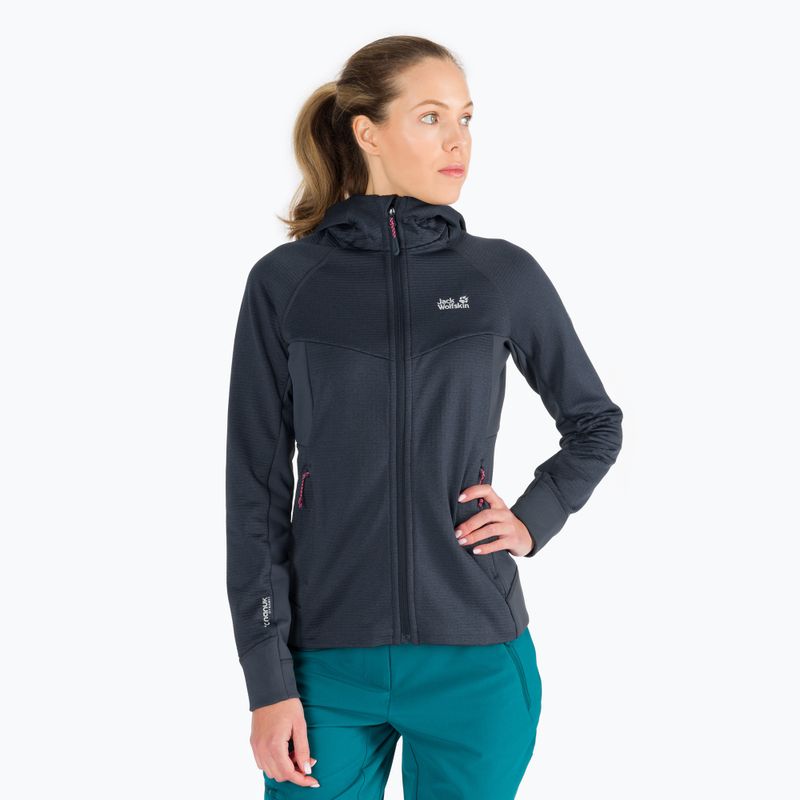 Női gyapjú Jack Wolfskin Hydro Grid Fleece szürke 1709911