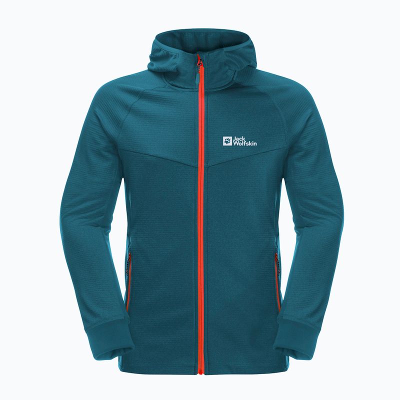 Férfi Jack Wolfskin Hydro Grid Hooded FZ fleece pulóver kék 1710002 6