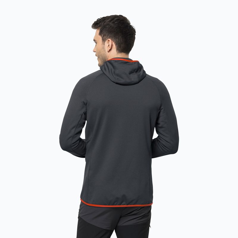 Férfi Jack Wolfskin Hydro Grid Hooded FZ fleece pulóver szürke 1710002 2