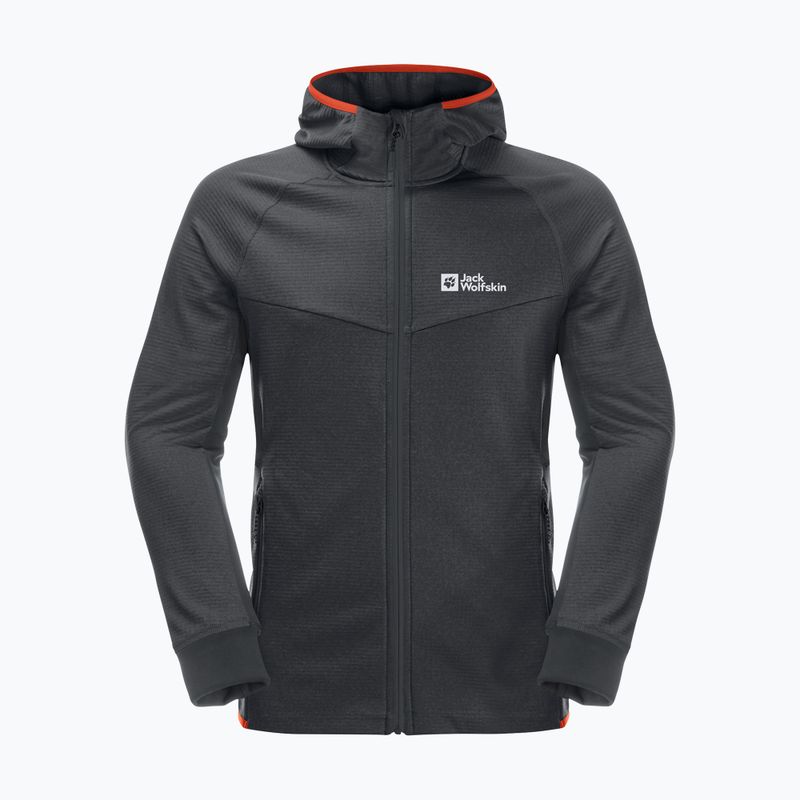 Férfi Jack Wolfskin Hydro Grid Hooded FZ fleece pulóver szürke 1710002 6