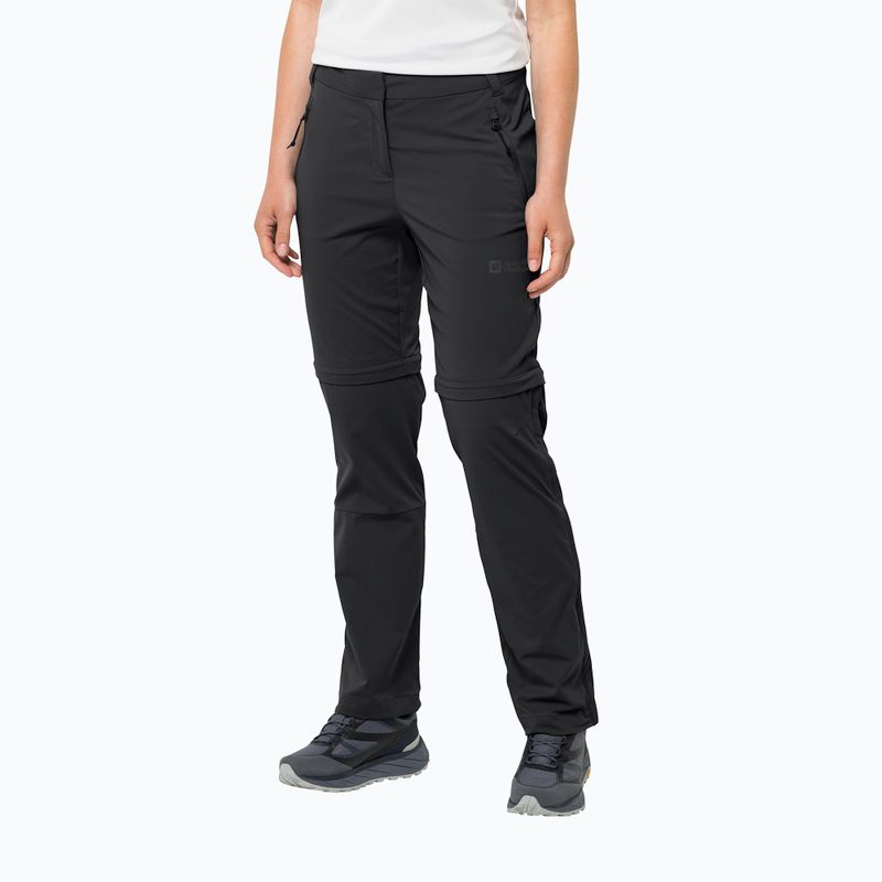 Jack Wolfskin női softshell nadrág Glastal Zip Off fekete 1508151_6000_042