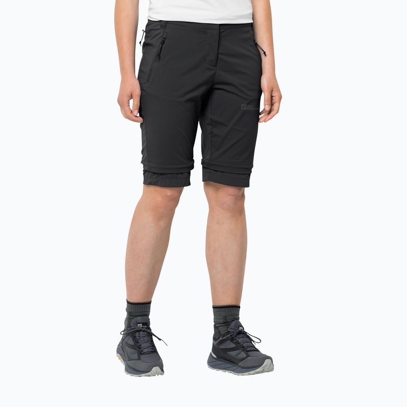 Jack Wolfskin női softshell nadrág Glastal Zip Off fekete 1508151_6000_042 3