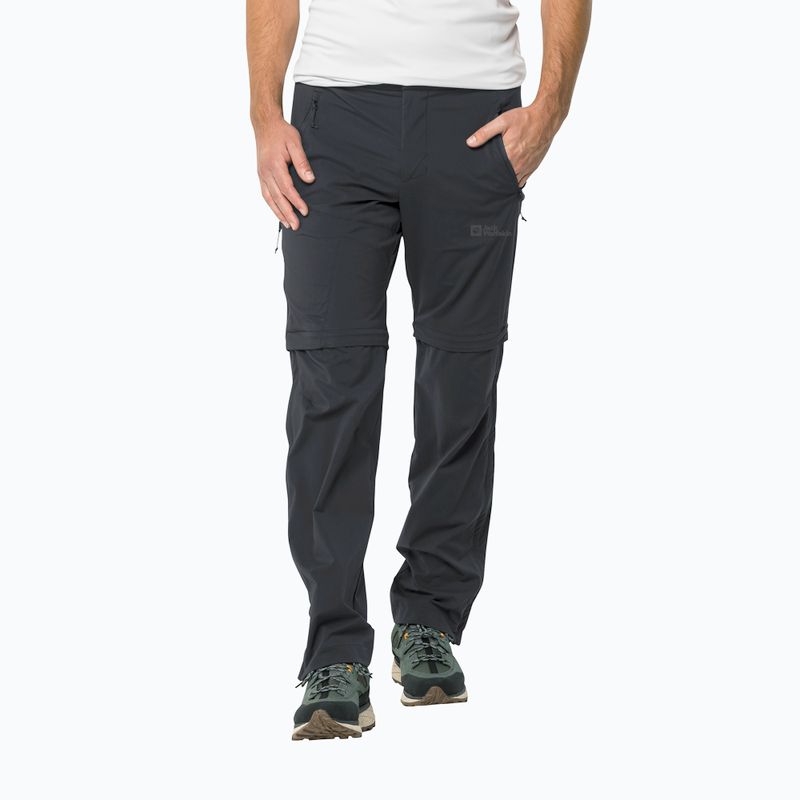 Férfi soft shell nadrág Jack Wolfskin Glastal Zip Away szürke 1508301