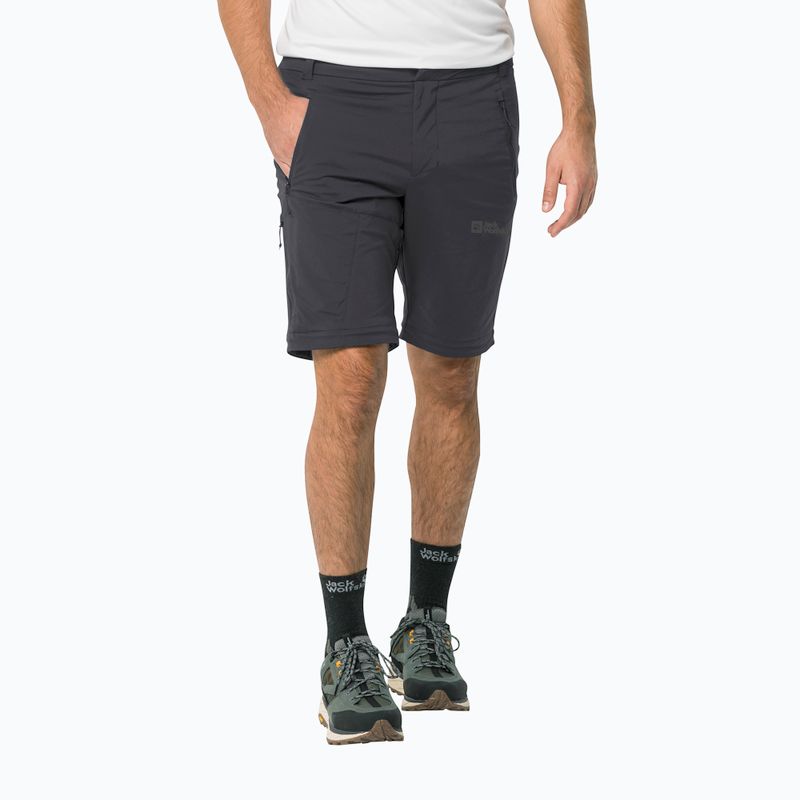 Férfi soft shell nadrág Jack Wolfskin Glastal Zip Away szürke 1508301 5