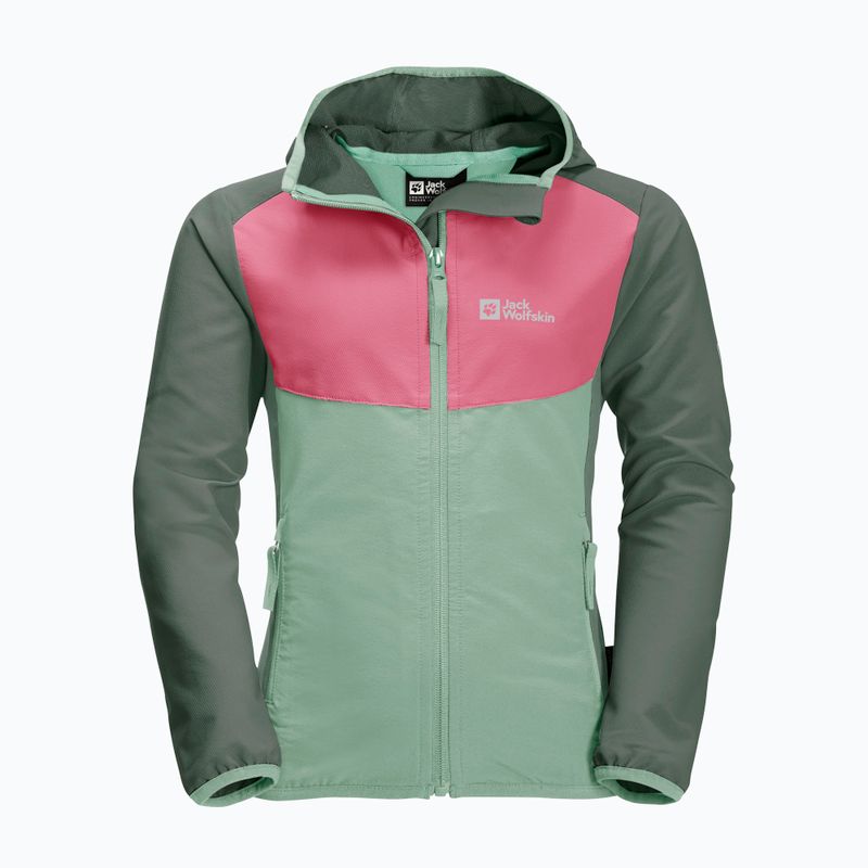 Jack Wolfskin gyermek softshell kabát Turbulence zöld 1606385