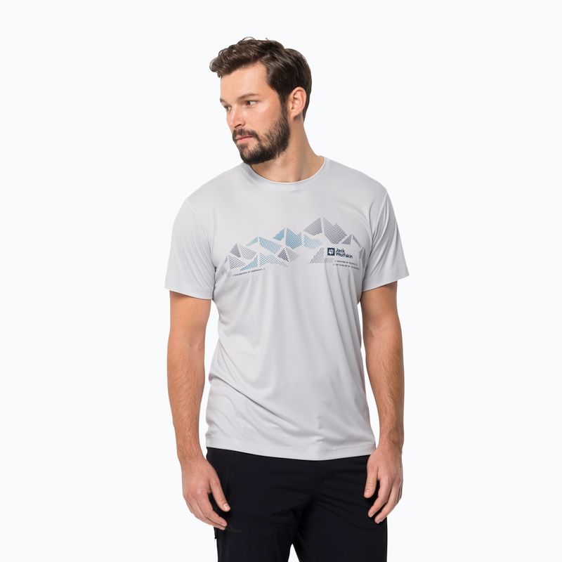 Férfi Jack Wolfskin Peak Graphic trekking póló fehér 1807183
