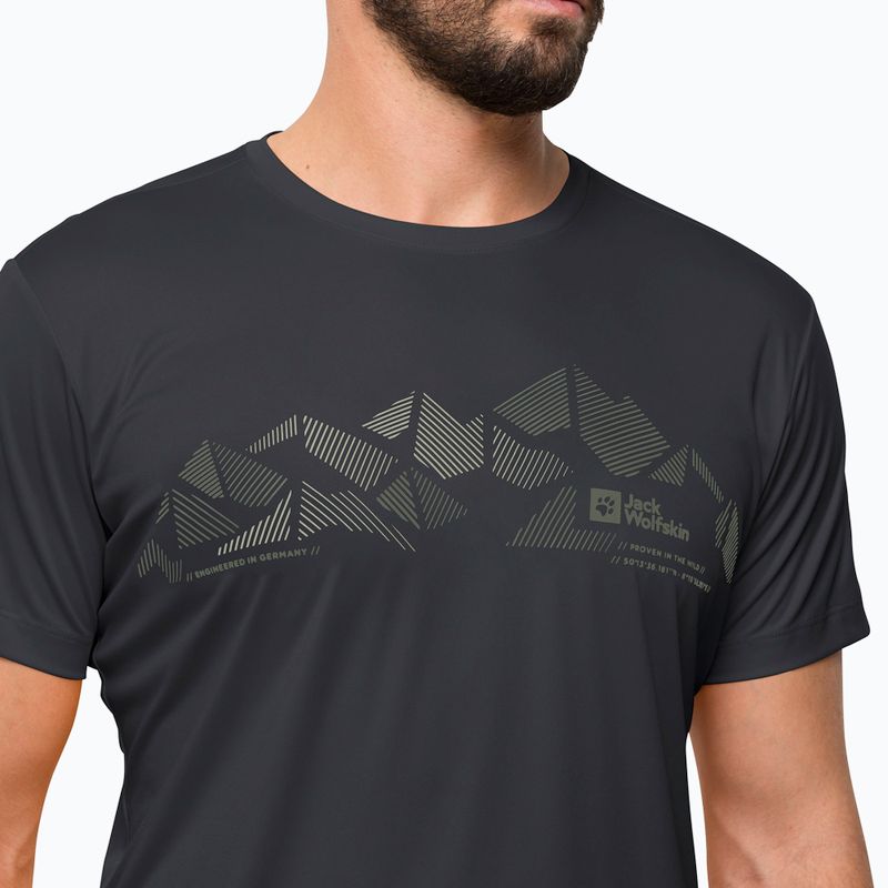 Jack Wolfskin Peak Graphic férfi trekking póló fekete 1807183 3