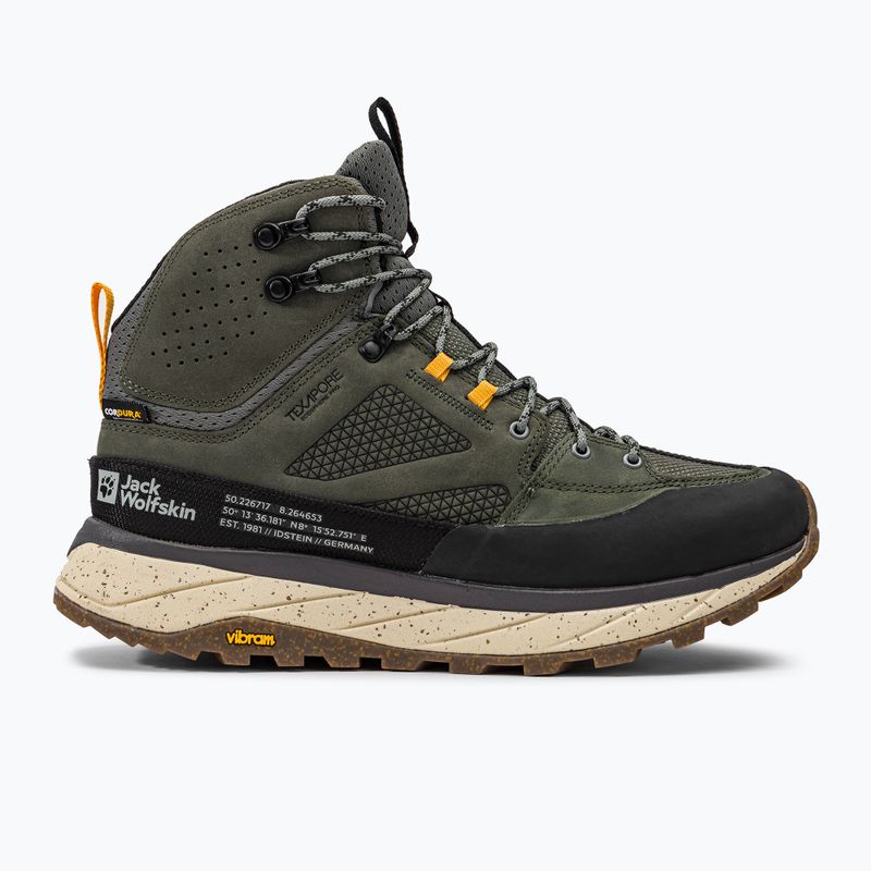 Jack Wolfskin férfi Terraquest Texapore Mid trekking bakancs zöld 4056381_4143_075 2