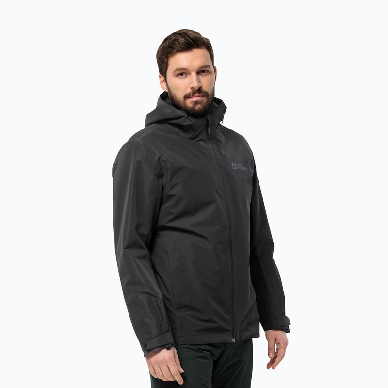 Jack Wolfskin férfi 3 az 1-ben kabát Taubenberg 3In1 fekete 6001