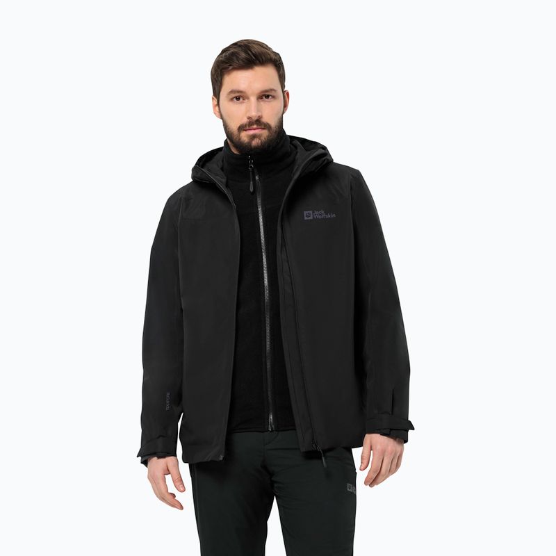 Jack Wolfskin férfi 3 az 1-ben kabát Taubenberg 3In1 fekete 6001 3