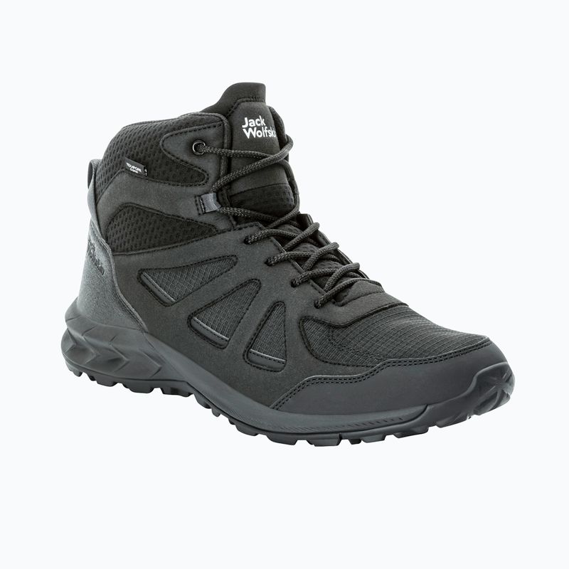 Férfi Jack Wolfskin Woodland 2 Texapore Mid fekete túracipő 8