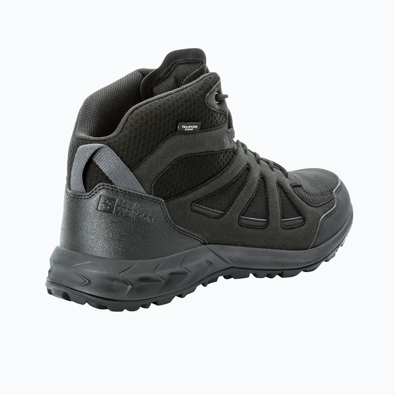 Férfi Jack Wolfskin Woodland 2 Texapore Mid fekete túracipő 9