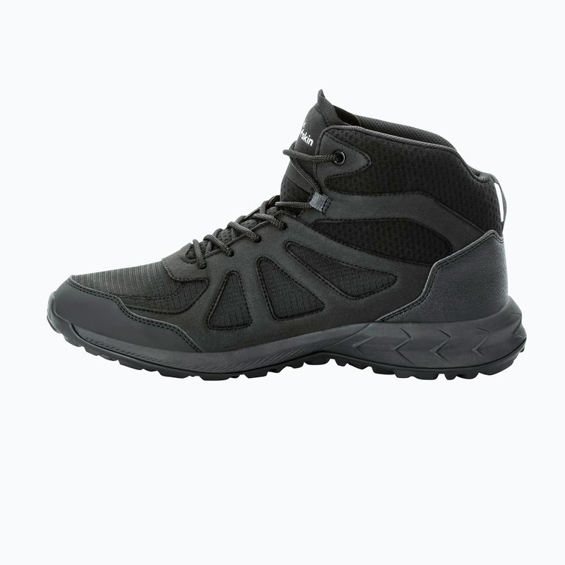 Férfi Jack Wolfskin Woodland 2 Texapore Mid fekete túracipő 11