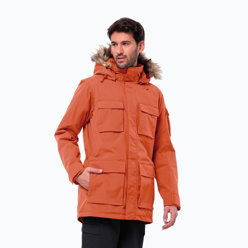 Férfi télikabát Jack Wolfskin Glacier Canyon Parka kárminpiros színű parka