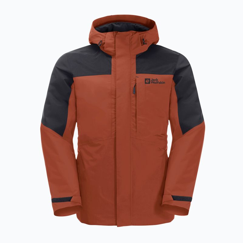 Jack Wolfskin férfi esőkabát Romberg 3in1 kárminpiros színben 8