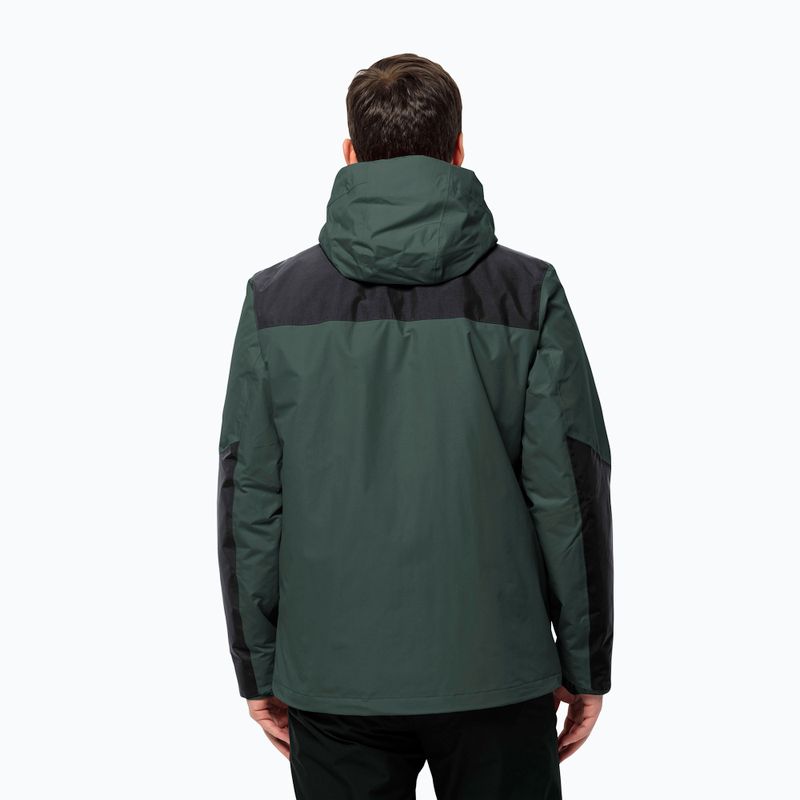 Jack Wolfskin férfi Jasper 3in1 esőkabát fekete olívazöld 3