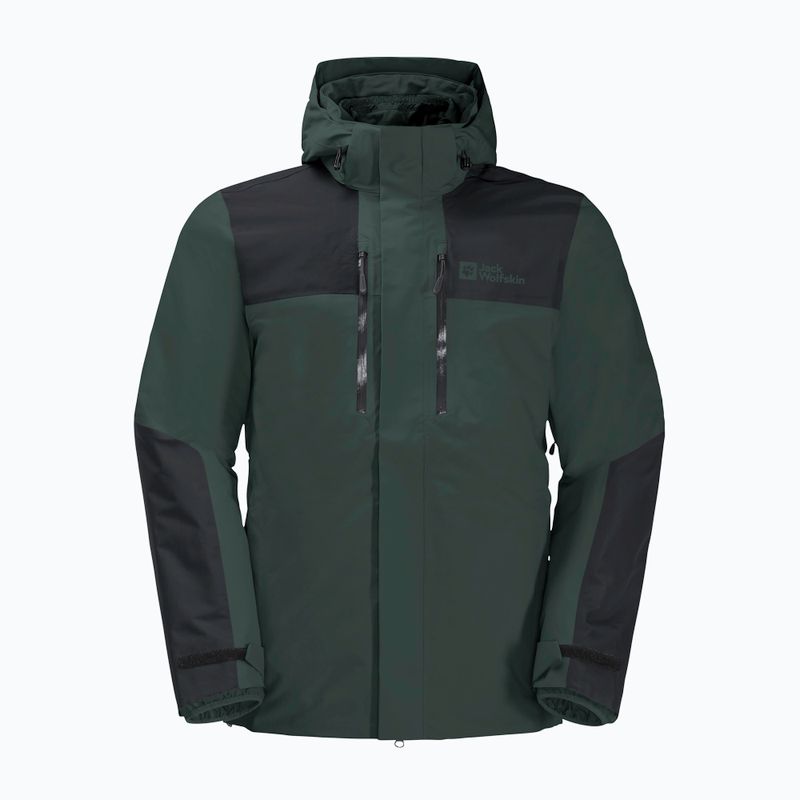 Jack Wolfskin férfi Jasper 3in1 esőkabát fekete olívazöld 8