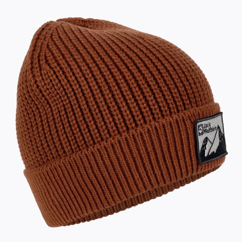 Jack Wolfskin Edo Badge Beanie kárminpiros téli sapka