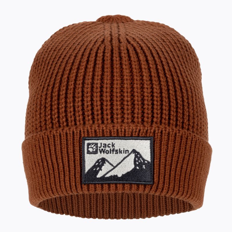 Jack Wolfskin Edo Badge Beanie kárminpiros téli sapka 2