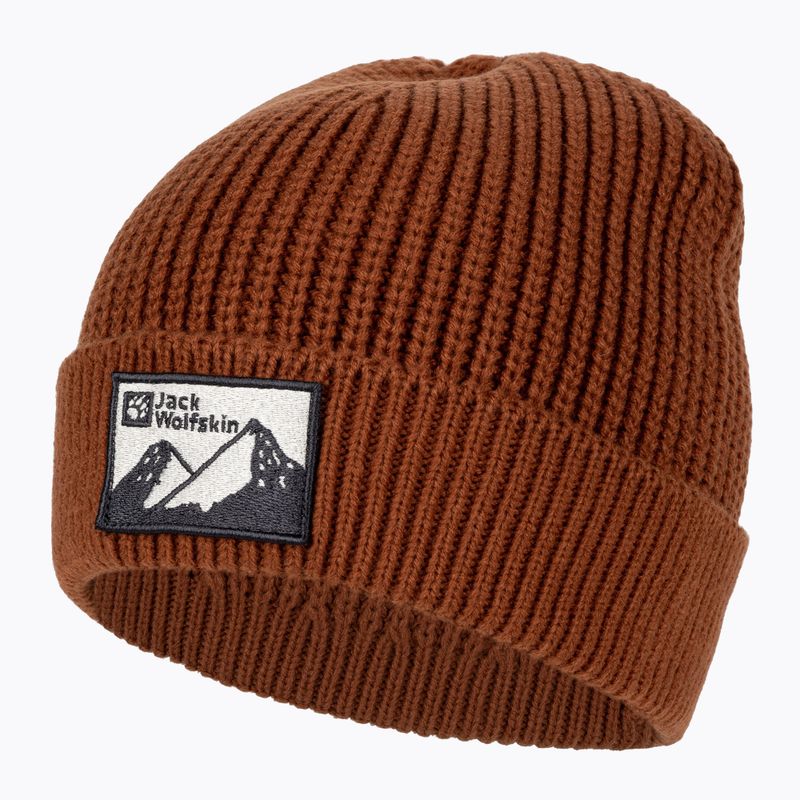 Jack Wolfskin Edo Badge Beanie kárminpiros téli sapka 3