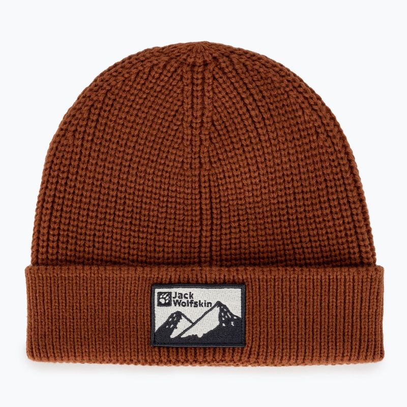 Jack Wolfskin Edo Badge Beanie kárminpiros téli sapka 5