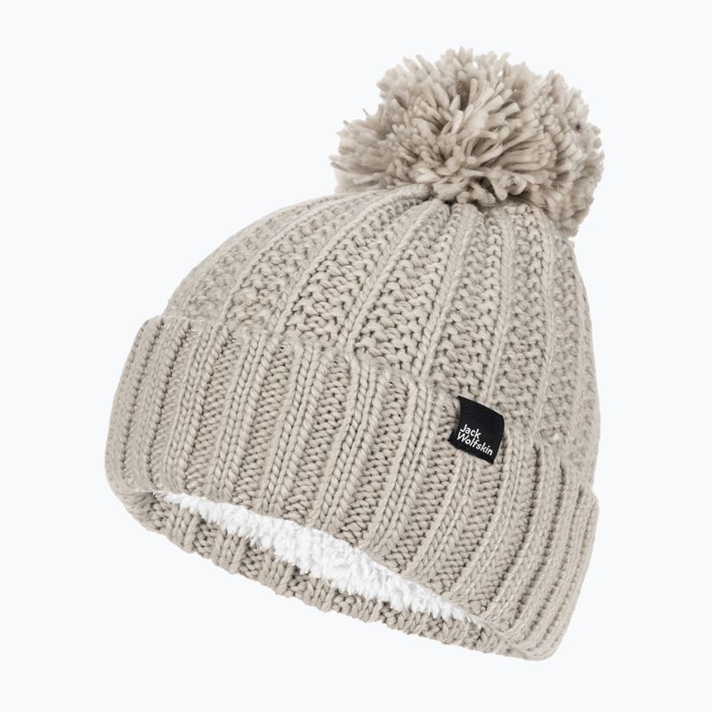 Női téli sapka Jack Wolfskin Highloft Knit Beanie poros szürke 3