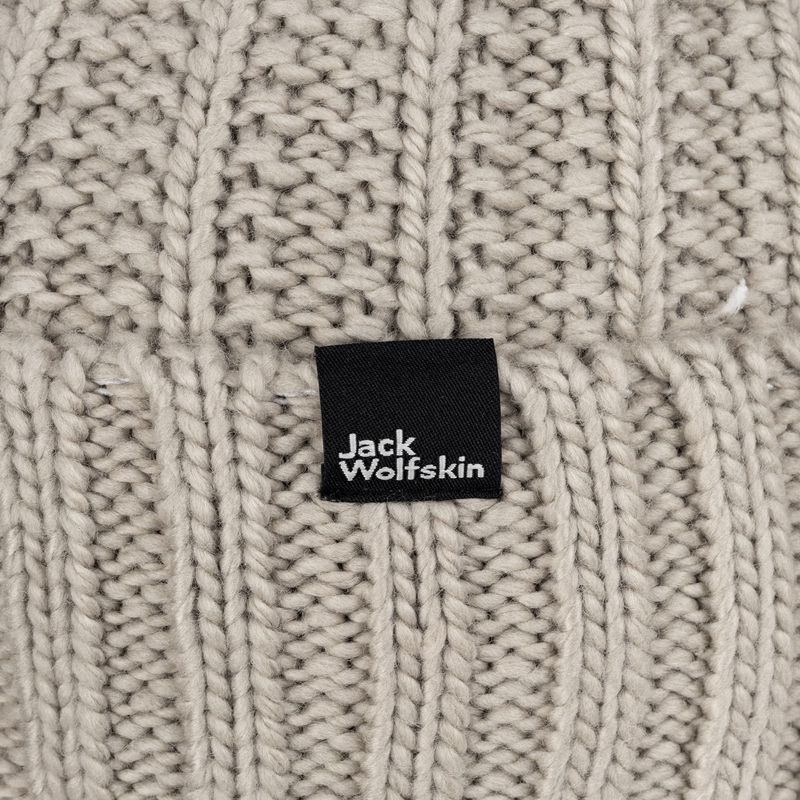 Női téli sapka Jack Wolfskin Highloft Knit Beanie poros szürke 4