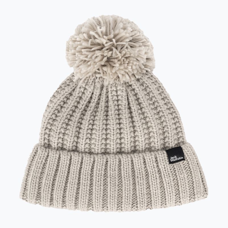 Női téli sapka Jack Wolfskin Highloft Knit Beanie poros szürke 5