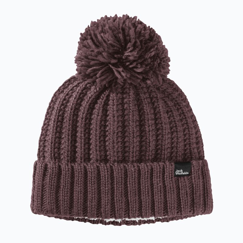 Női téli sapka Jack Wolfskin Highloft Knit Beanie boysenberry 6