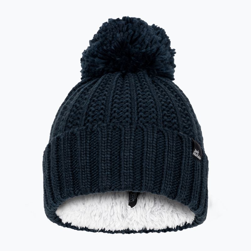 Női téli sapka Jack Wolfskin Highloft Knit Beanie éjszakai kék 4