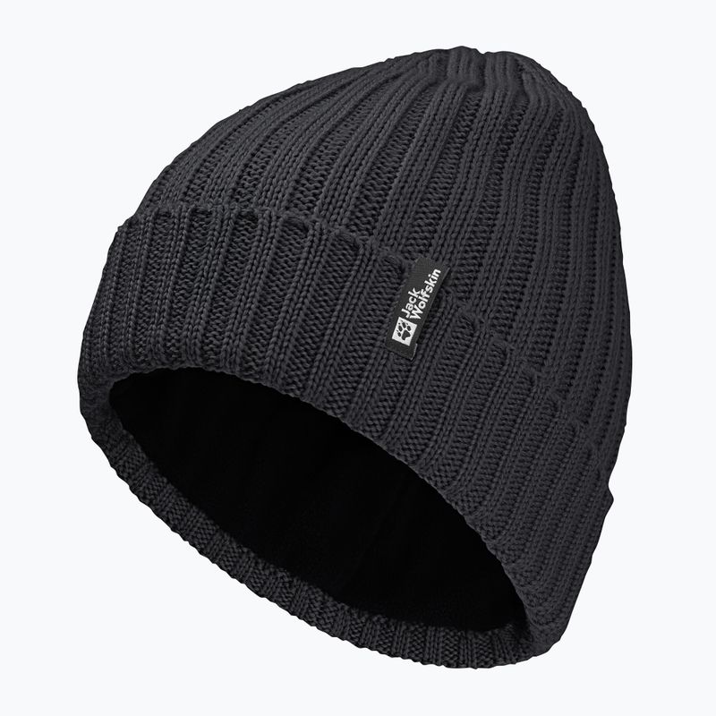 Jack Wolfskin Rib Knit téli sapka fekete 2